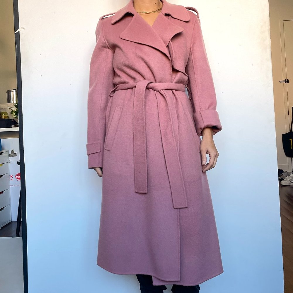 Theory Belted Cashmere-Wool Coat